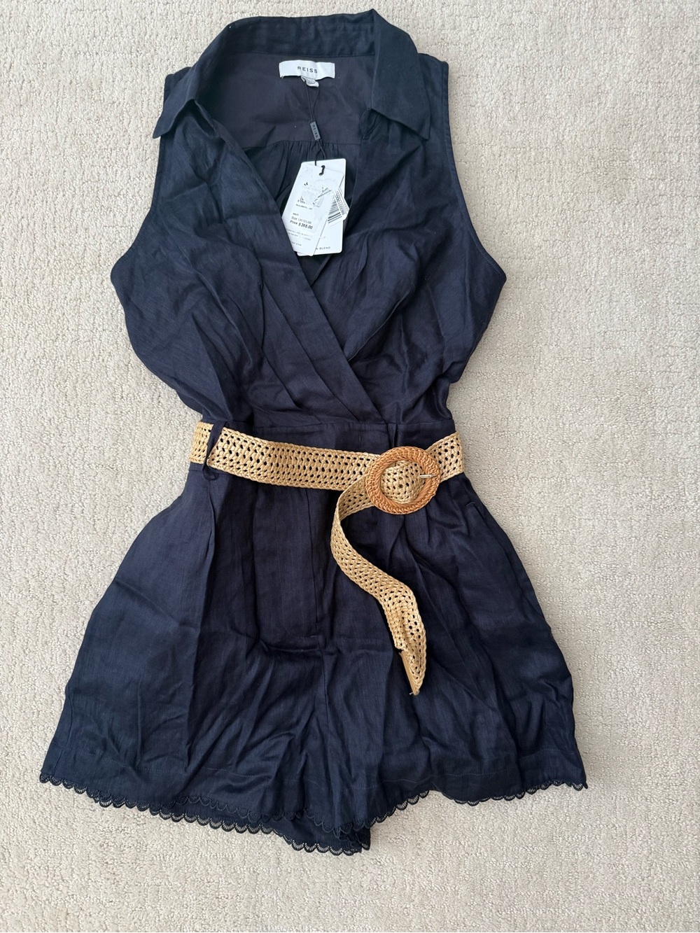 Reiss Mila Linen Playsuit/Romper - Size 6 - Picture 2 of 6